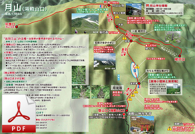 月山湯殿山口案内